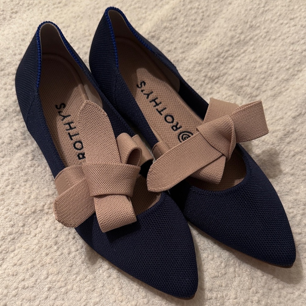 Rothy’s The Point Mary Jane Bow in Sapphire Women’s Size 9